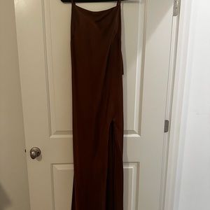 Revelry Steph Satin Dress. size 12. Worn once, great condition. color is rust.